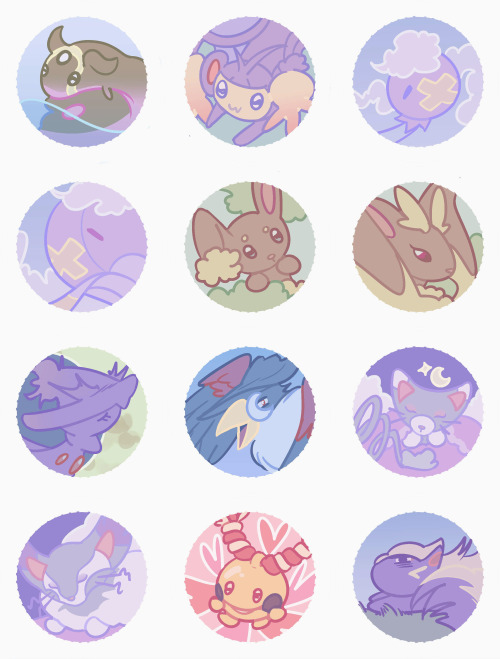 ALL 107 generation 4 pkmn as button designs that I’ve been working on the past couple months,,