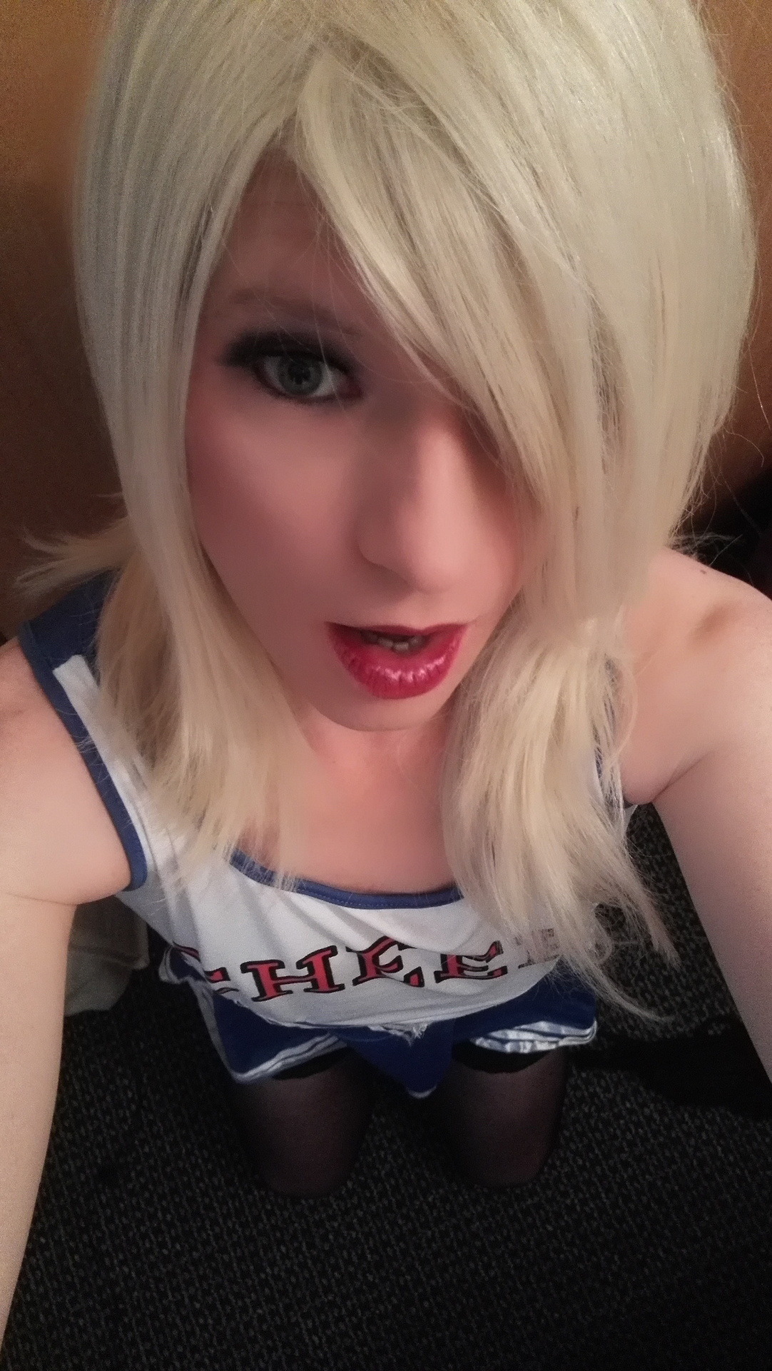 katie-hart-tg:  Katie the bimbo cheerslut ;) Really love making boys horny by wearing