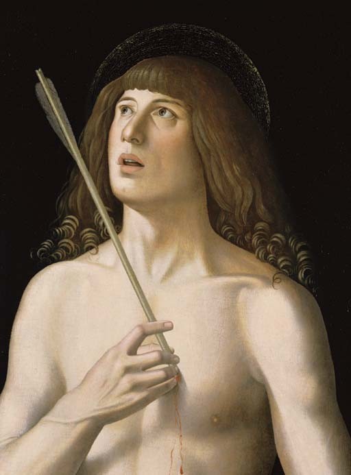 deadsunflower:  Marco Palmezzano (Forlì c. 1459/63-c. 1539). Saint Sebastian. Oil