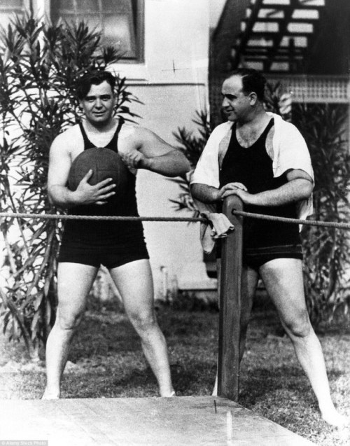 Al Capone and boxer Jim Braddock at Capone’s estate at Palm Island, Florida, late 1920′s