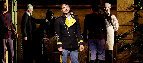 keptyn:Pedro Pascal in Shakespeare in the Park production of “Much Ado About Nothing” (x)