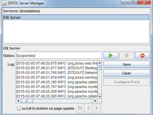 EXTOL Business Integrator 2 Server Manager Suspended