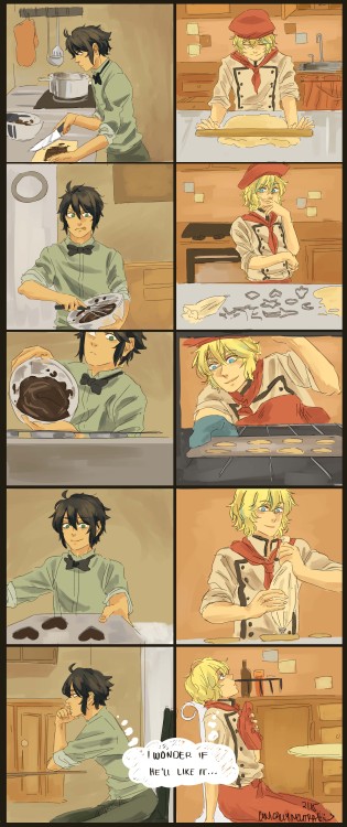 cynicallyneutral: Um…late happy valentines?? AU wherein these two are owners of successful pastry s