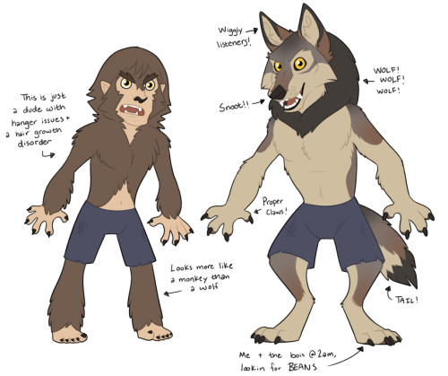 illustrated version of a tag comment i made on my previous werewolf post lolwolfy werewolves &gt