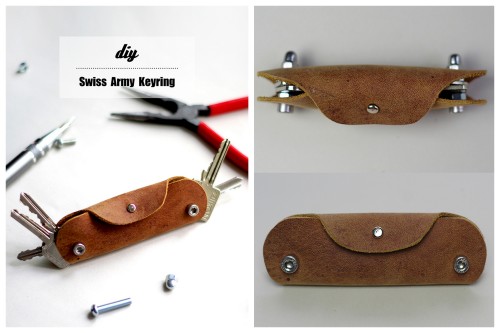 DIY Leather Swiss Army Knife Key Ring Tutorial and Template from Fashionrolla. I would make and carr