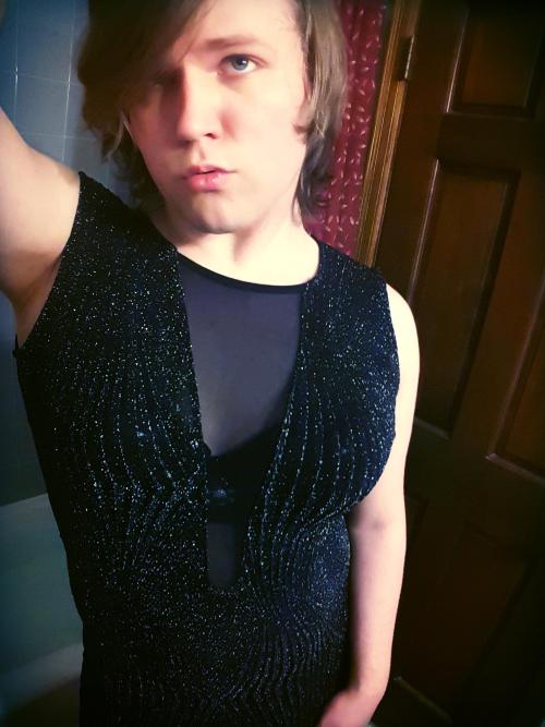 ta6769:  I took some pics in this dress a while back, but they didn’t turn out well enough for my taste. These ones make me feel all sparkly and sexy, like someone might actually want to do lewd things to me!
