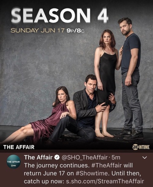 #TheAffair season 4 will be back June 17th! @sho_theaffair @showtime #MauraTierney #RuthWilson #Domi