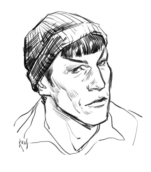 Some character sketches suggested in dms/comments uwu(Joe/The Old Guard, Beanie!Spock/Star Trek TOS,