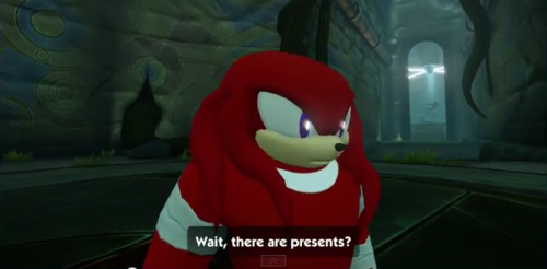 1kidsentertainment:  srolhogan:  Keep in mind that both of these lines are said by Knuckles. So immediately after he says “present” the first time, he forgets the context of why he said it and that the word has more than one meaning. Instead, he hears