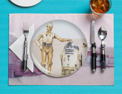 geekymerch:  You could have the geekiest table in the galaxy with these Star Wars dinner sets from ThinkGeek!  