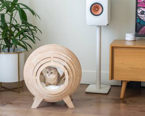 littlealienproducts:Handmade Wooden Cat Pod Bed by TheMauStore