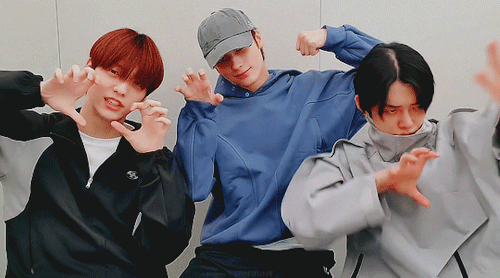 yeonjune:  tiger pose 🐯 spiderman pose 🕸️ v pose ✌️
