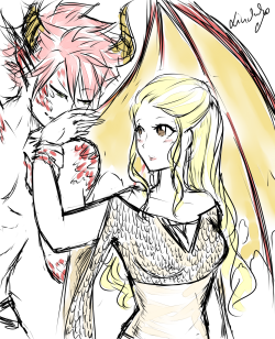 Lindako7:  Request For Captaincatx3 ~ Lucy Targaryen With Her Favorit Dragon. They