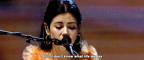 Marina PerformsTo Be Human Live In Manchester On May 10, 2019.