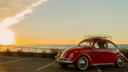 Classic vw beetle beach