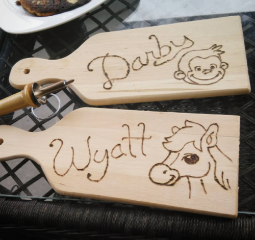 While visiting family in Colorado in August, I tried my hand at Pyrography to make some bread boards