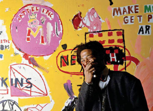 twixnmix: Jean-Michel Basquiat during his exhibition at the Yvon Lambert Gallery in Paris, January 1