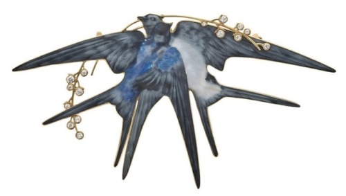 cair&ndash;paravel:Blue jewellery by René Lalique, late 1890s-early 1900s.
