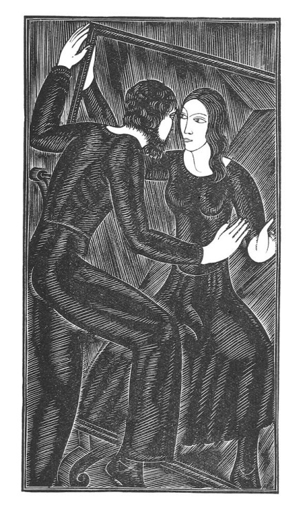 art-mirrors-art:Eric Gill - Artist and the Mirror (1932)