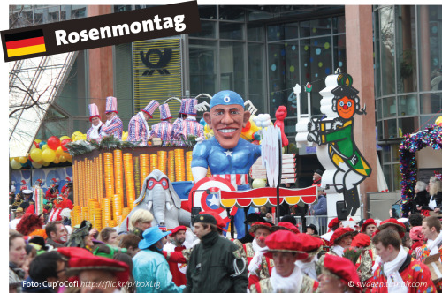 Today is »Rosenmontag« (literally ›Rose Monday‹ or ›Rosormåndag‹) in Germany. Especially in the part