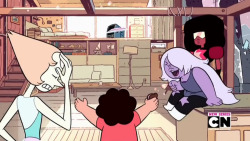 luckyboots-goes-fandom:  I love this still because it’s each of the Gems’ personalities in a nutshell. 