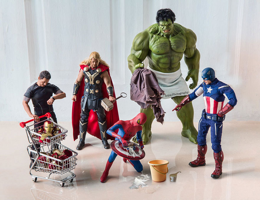 extraordinarycomics:  The Secret Life Of Superhero Toys Created By Edy Hardjo.