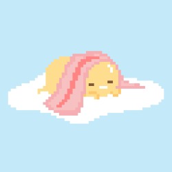 miruku-n: I got bored on my flight home ✨ everybody’s favourite ( sleepy ) egg 🍳