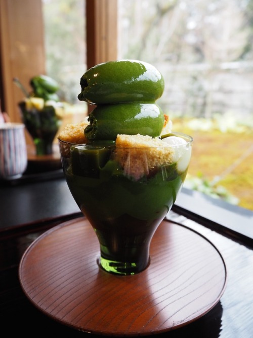 Salon de Muge -Kyoto cityMatcha parfait !!!!Simple layer, but taste so good.