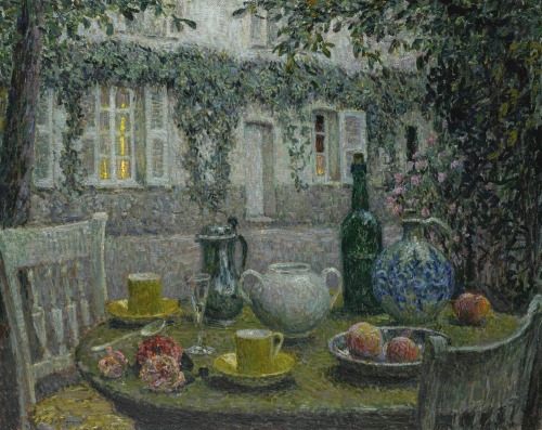 artexpert:La table de Pierre au crépuscule (1917) - Henri Le Sidaner