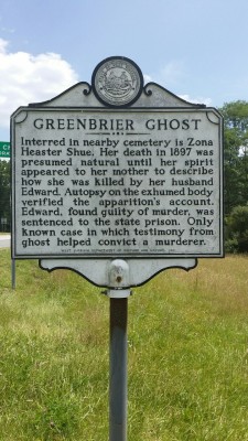 geneeste:  Found during a quick detour to investigate minor car trouble. You can google Zona’s name to find her story, but the wiki page has a fairly complete telling: https://en.m.wikipedia.org/wiki/Greenbrier_Ghost 