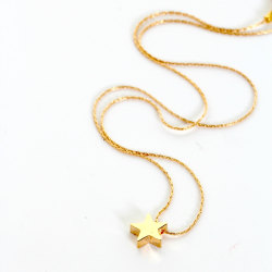 nestprettythings:  Little Gold Star Charm Necklace 