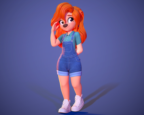 Touched up my old model of Roxanne and did an alternate outfit! She&rsquo;s even more 90s now XD