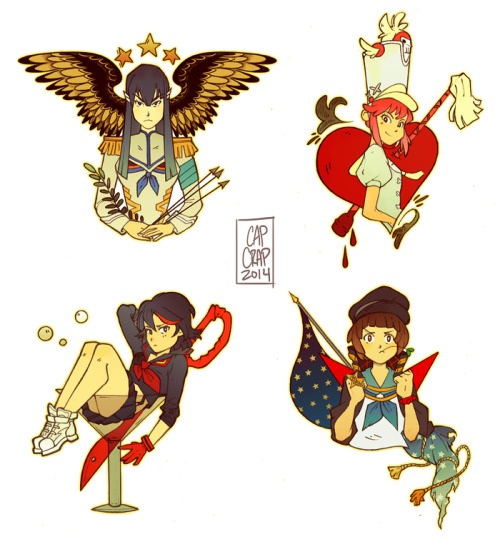 captaincrapster:Way overdue Kill la Kill stickers. They’re very large and fun to put on things like 