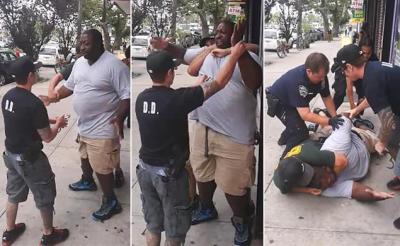 thisismag:
“dglsplsblg:
“Staten Island man dies after NYPD cop puts him in chokehold — SEE THE VIDEO
“ A 400-pound asthmatic Staten Island dad died Thursday after a cop put him in a chokehold and other officers appeared to slam his head against the...