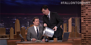 fallontonight:  Stephen Colbert (and a bunch of other celebs) welcomed Jimmy to the Tonight Show by paying up on their 贄 Tonight Show Bet!