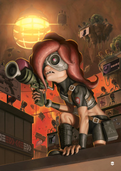 marcosclopezblog:  marcosclopezblog:  Team Octoling - Turf War Zine Piece This was my entry for the @turfwarzine. This was a ton of fun to do. I was originally going to make them more monstrous, but I decided to hold back and instead chose to muscle them