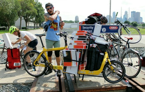 saucebrain: At the ABUS checkpoint in the North American Cycle Courier Championships 2014 in Minnea