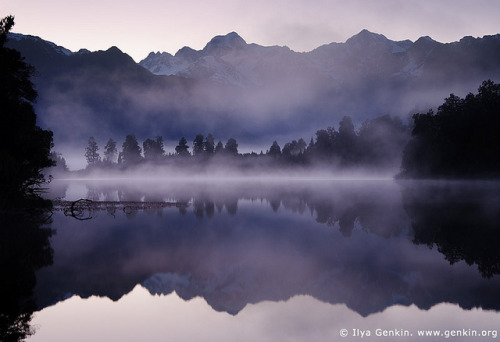 Mt Tasman and Aoraki/Mt Cook reflected in Lake Matheson, New Zealand by ILYA GENKIN / GENKIN.ORG on 