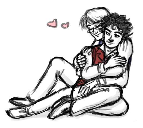 juanjoltaire: Late night Courferre doodle based on looking at those gifs of Courf holding Combeferre