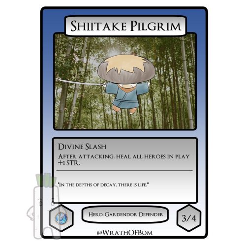 Would you want the Shiitake Pilgrim card in your deck? Slowly going through the little roster of @ve