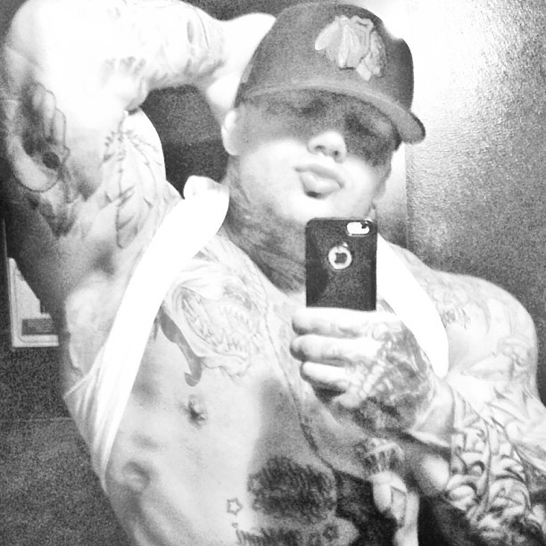bigjoetex:  Here’s Michael another one of those good looking, overly tattooed muscled-up