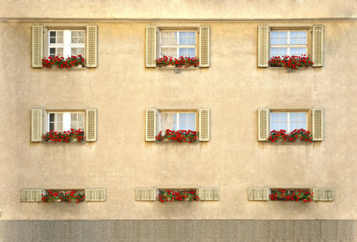 wanderlusteurope:Flower adorned windows, Lucerne, Switzerland