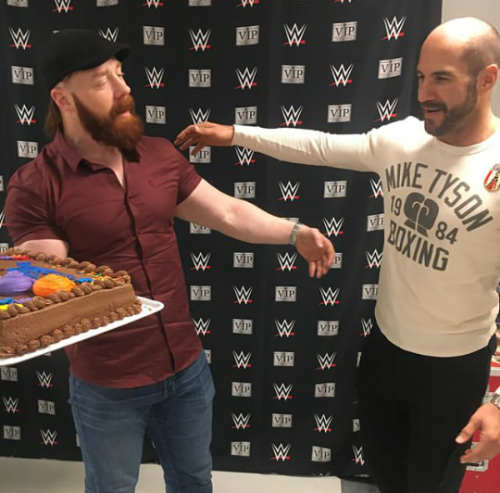 deidrelovessheamus:  Cesaro Instagram pics with Sheamus and the Birthday cake.