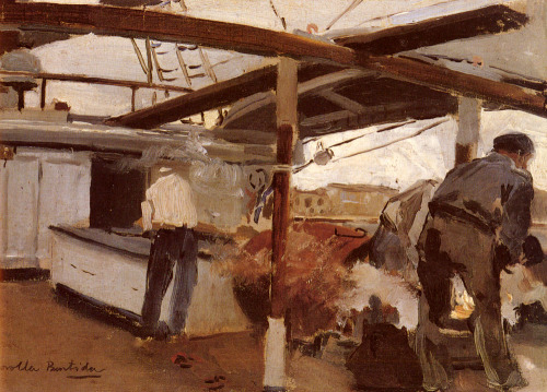 Two Men On A Deck, Joaquín SorollaMedium: oil,canvas