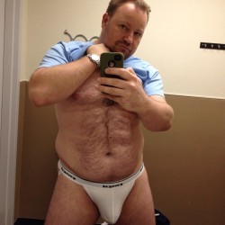 imshaych:  HUBBA HUBBA!!! aquarianbear:  #tummytuesday #gpoy #gaybear #scruff #instabear #instabeards #selfie #jockstrap  