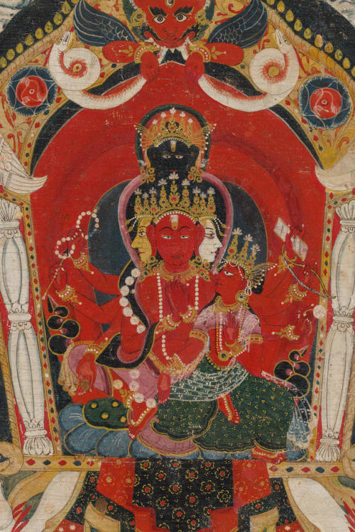 A paubha of Maharagavajra Manjushri with Consort, Nepal