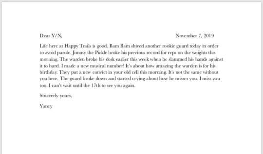 thehalfdemonwitchfromamestris:A letter from yancy to y/n *Read: 7:22pm*