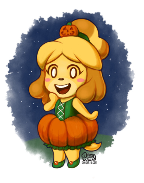 daisyein: Here’s a messy doodle I did after work of Isabelle in a pumpkin dress. I can’t stop drawin