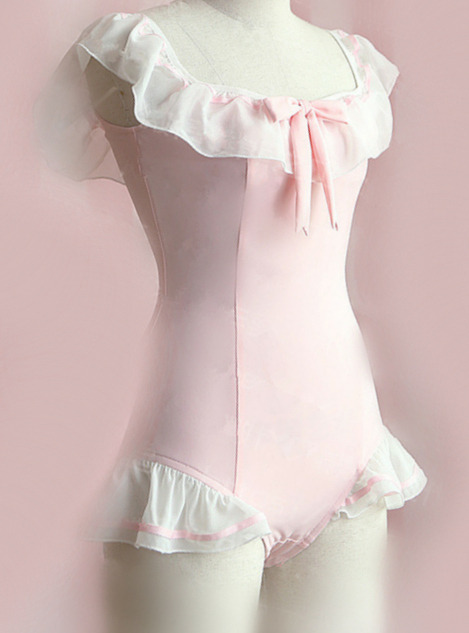 Sex coquettefashion:  Pink Ruffled One-Piece pictures