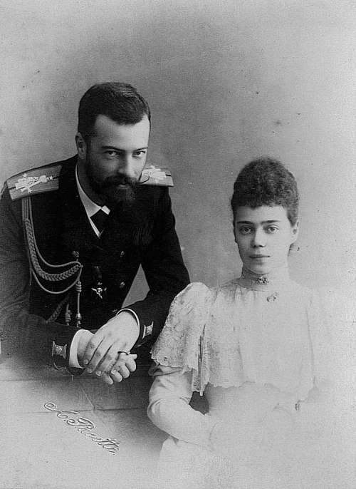 imperial-russia: Grand Duke Alexander Mikhailovich with his young bride Grand Duchess Xenia Alexandr